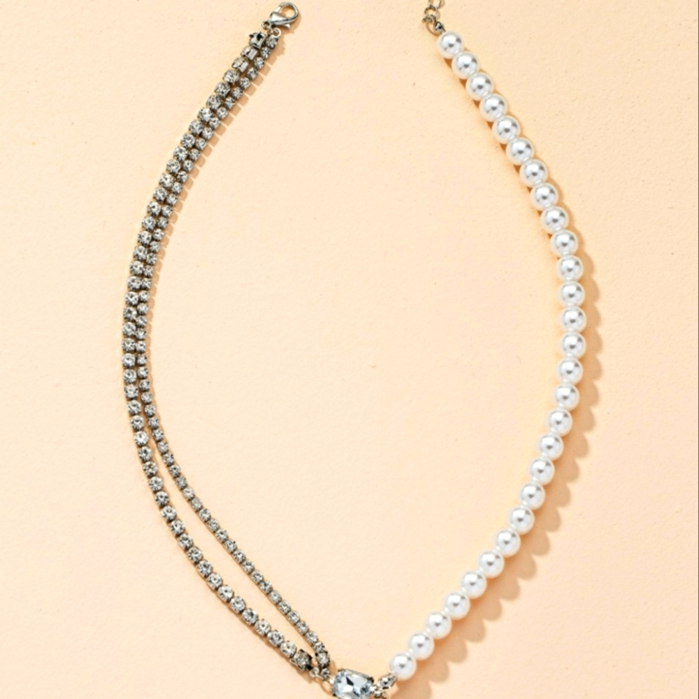 Diamond and Pearl Necklace
